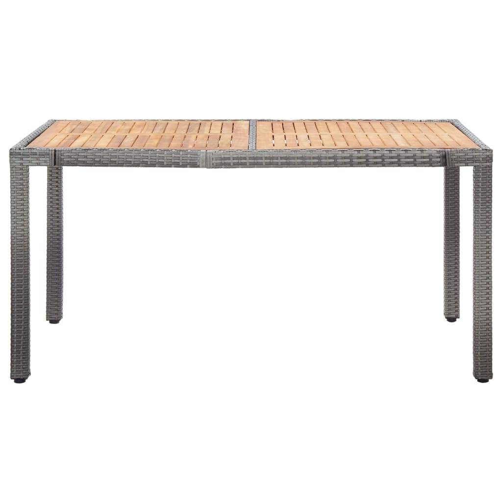 vidaXL 7-tlg. Garten-Essgruppe mit Auflagen Poly Rattan Grau
