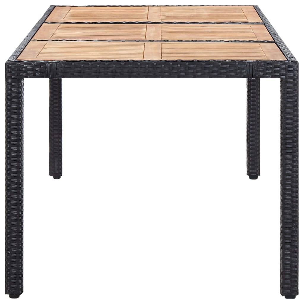 vidaXL 9-tlg. Garten-Essgruppe mit Auflagen Poly Rattan Schwarz