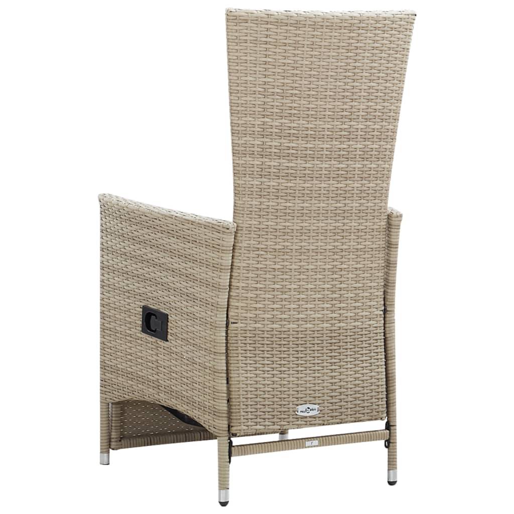 vidaXL Garten-Liegestühle 2 Stk. mit Auflagen Poly Rattan Beige