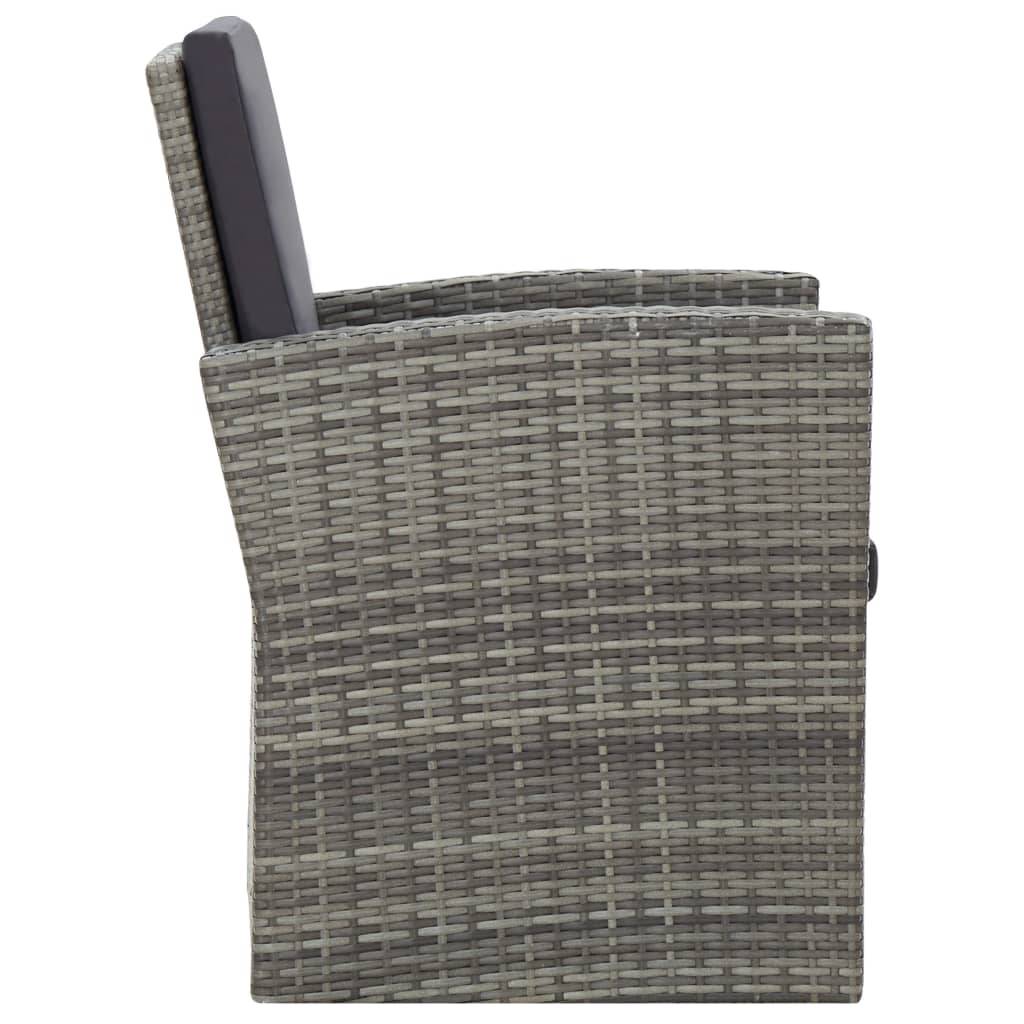vidaXL 4-tlg. Garten-Lounge-Set mit Kissen Poly Rattan Grau