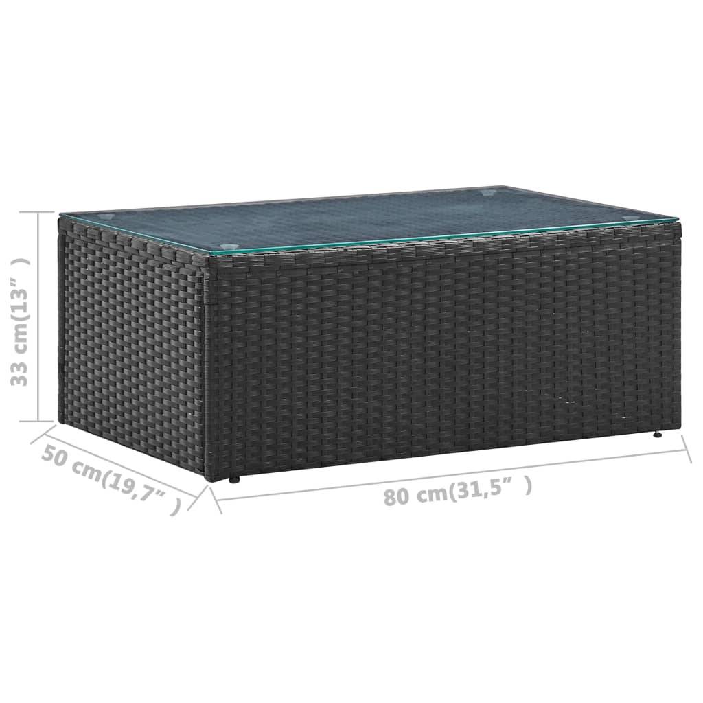 vidaXL 4-tlg. Garten-Lounge-Set Schwarz mit Auflagen Poly Rattan