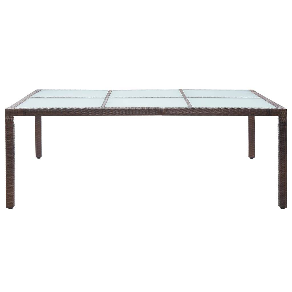 vidaXL Garten-Esstisch Braun 200x150x74 cm Poly Rattan