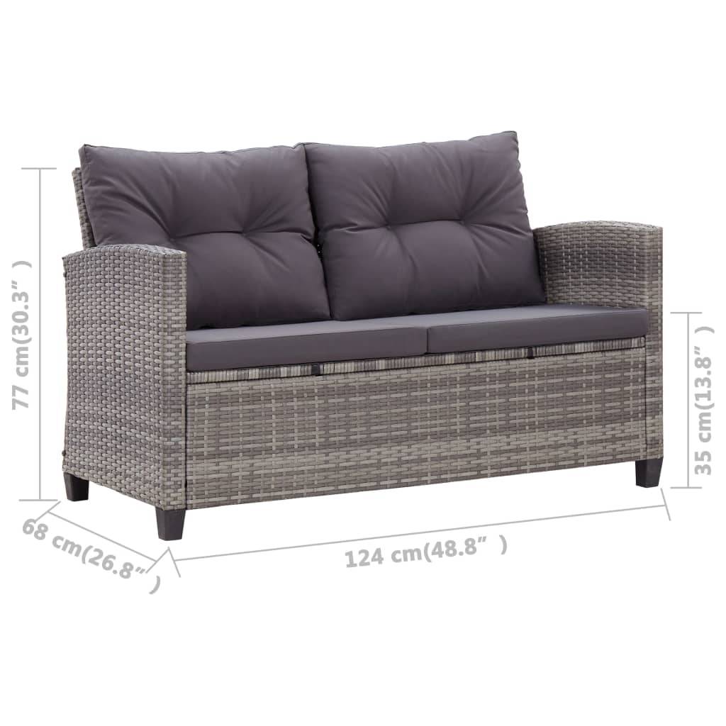 vidaXL 6-tlg. Garten-Sofagarnitur mit Auflagen Poly Rattan Dunkelgrau