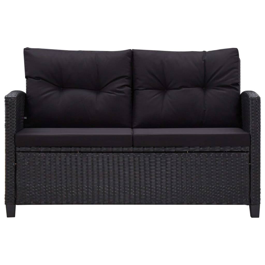vidaXL 3-tlg. Garten-Essgruppe mit Kissen Poly Rattan
