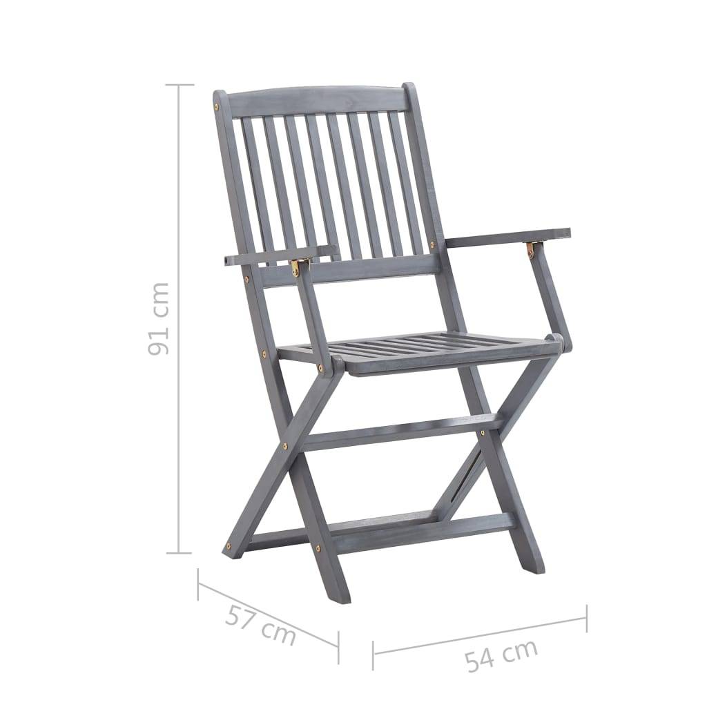 vidaXL Klappbare Gartenstühle 8 Stk. Massivholz Akazie