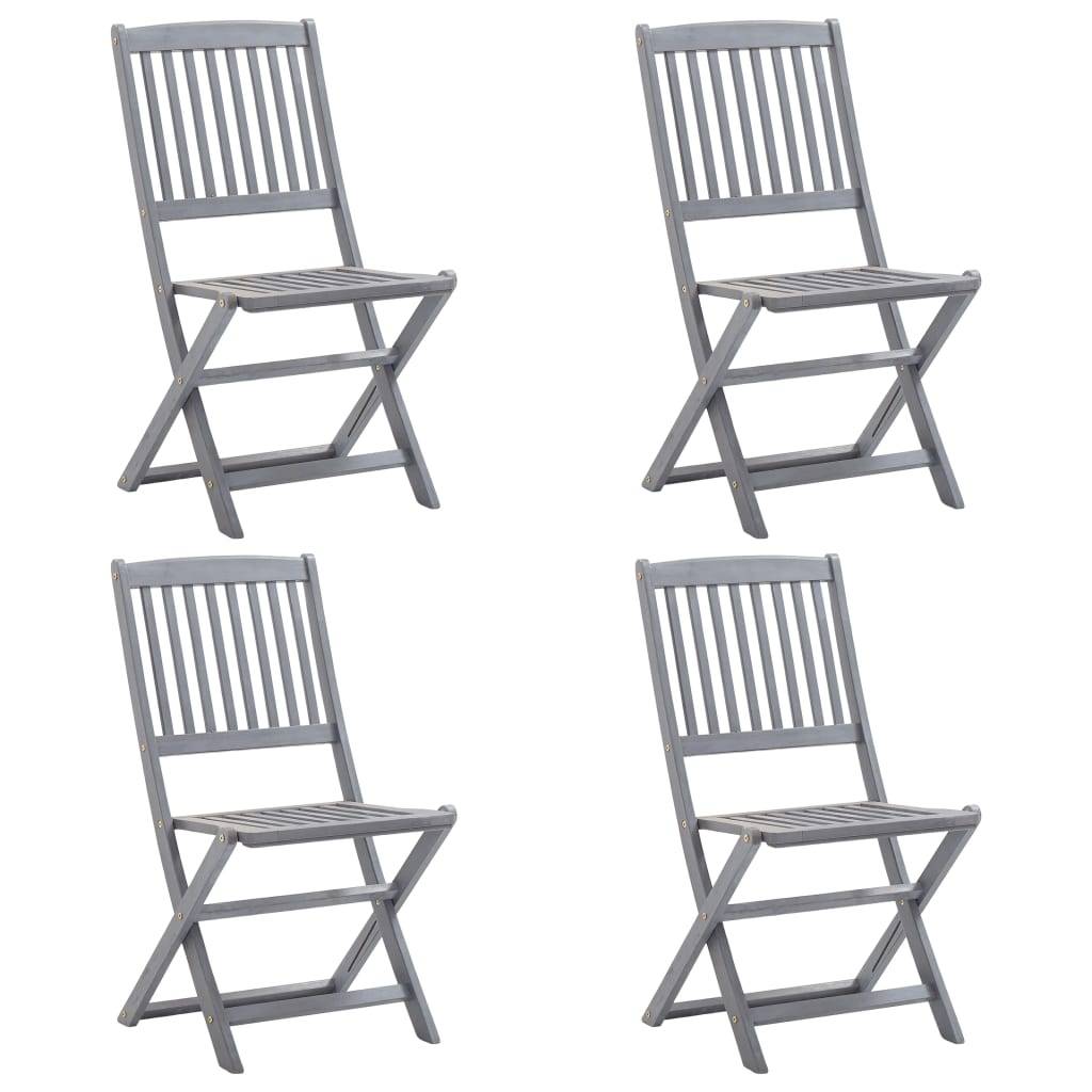 vidaXL Klappbare Gartenstühle 4 Stk. Massivholz Akazie