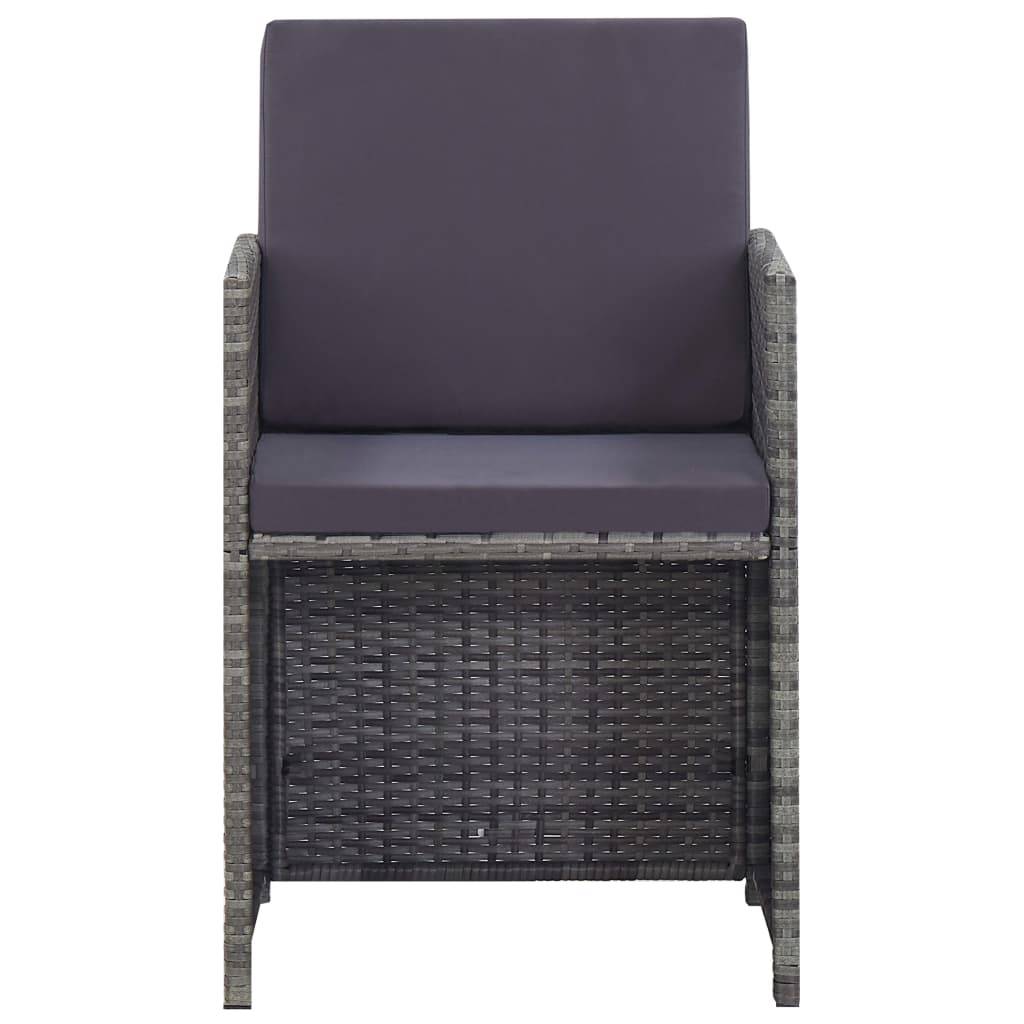 vidaXL 5-tlg. Garten-Essgruppe Poly Rattan Akazie Massivholz Anthrazit