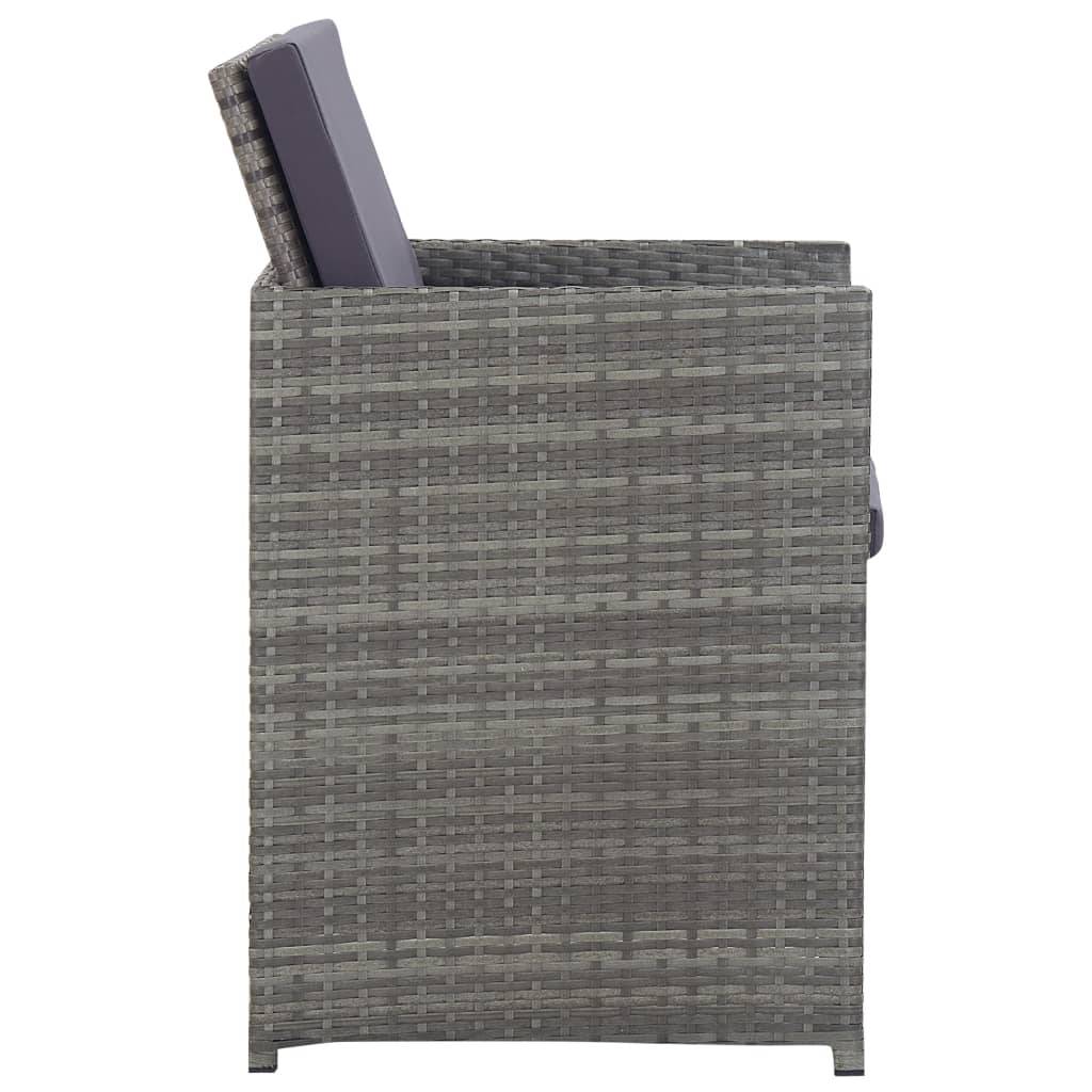 vidaXL 13-tlg. Garten-Essgruppe Poly Rattan und Akazienholz Anthrazit
