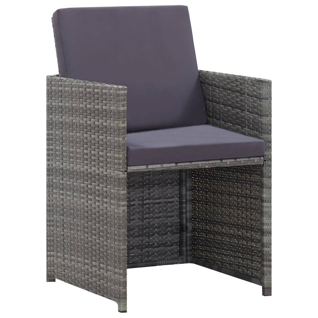 vidaXL 5-tlg. Garten-Essgruppe Poly Rattan Akazie Massivholz Anthrazit