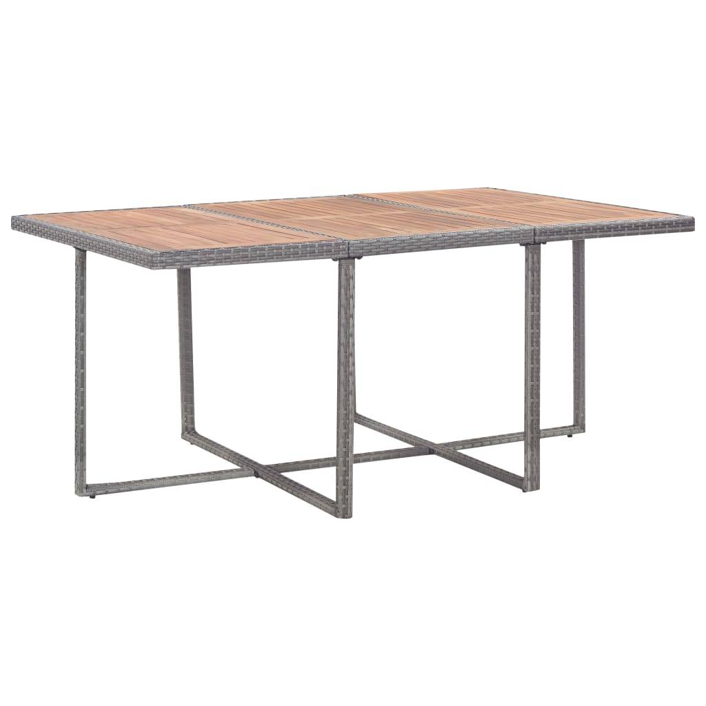 vidaXL 11-tlg. Garten-Essgruppe mit Auflagen Poly Rattan Grau