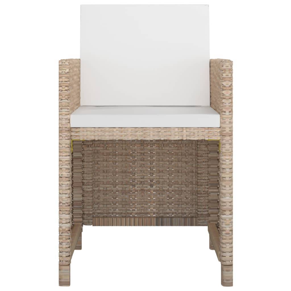 vidaXL 5-tlg. Garten-Essgruppe mit Auflagen Poly Rattan Beige