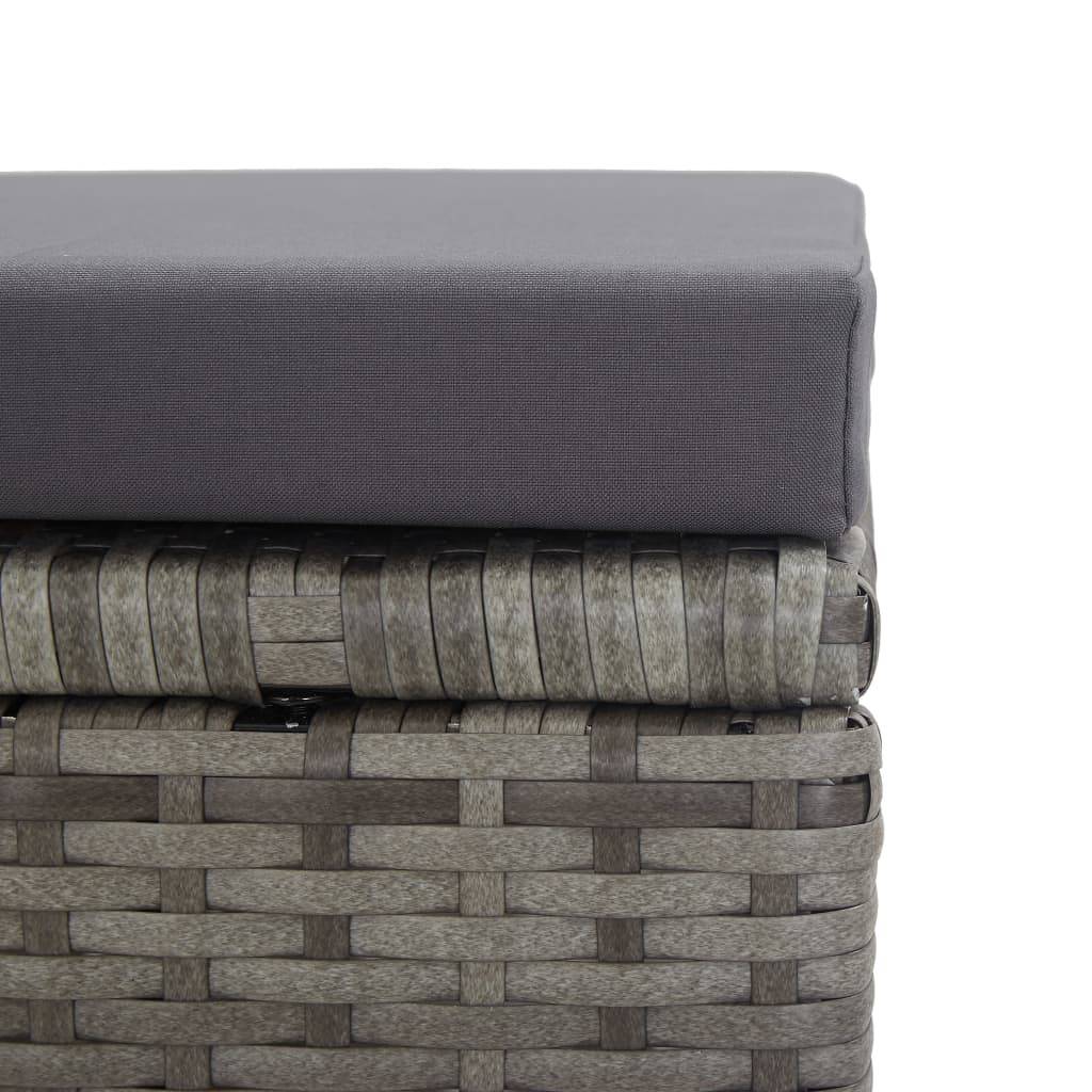 vidaXL Gartenhocker 2 Stk. mit Sitzkissen Poly Rattan Anthrazit