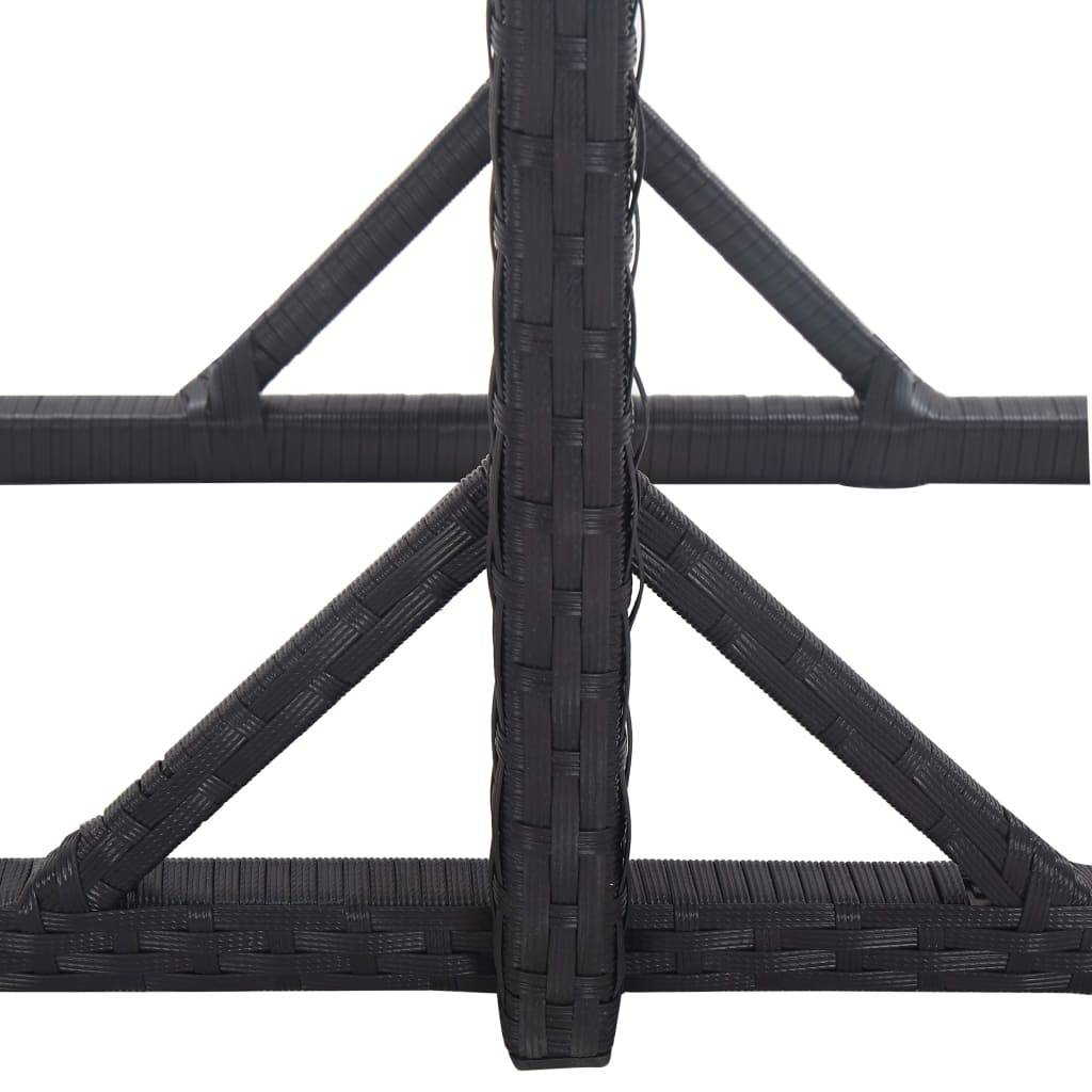 vidaXL Gartentisch Schwarz 110×53×72 cm Glas und Poly Rattan