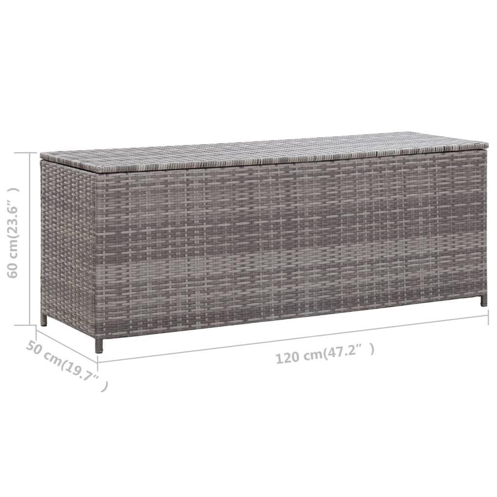 vidaXL Garten-Auflagenbox Grau 120x50x60 cm Poly Rattan