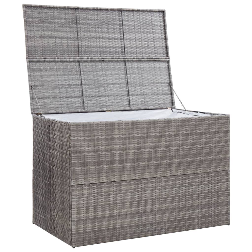 vidaXL Garden-Auflagenbox Grau 150x100x100 cm Poly Rattan