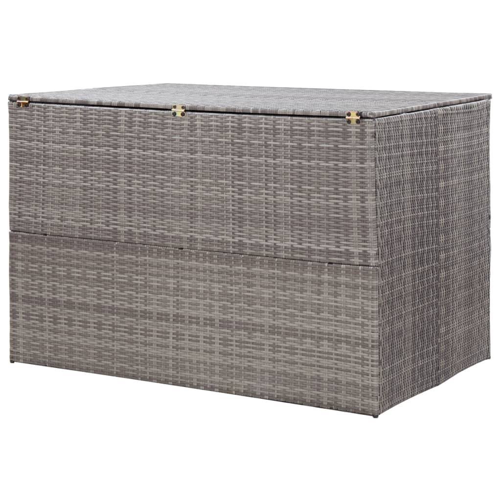 vidaXL Garden-Auflagenbox Grau 150x100x100 cm Poly Rattan