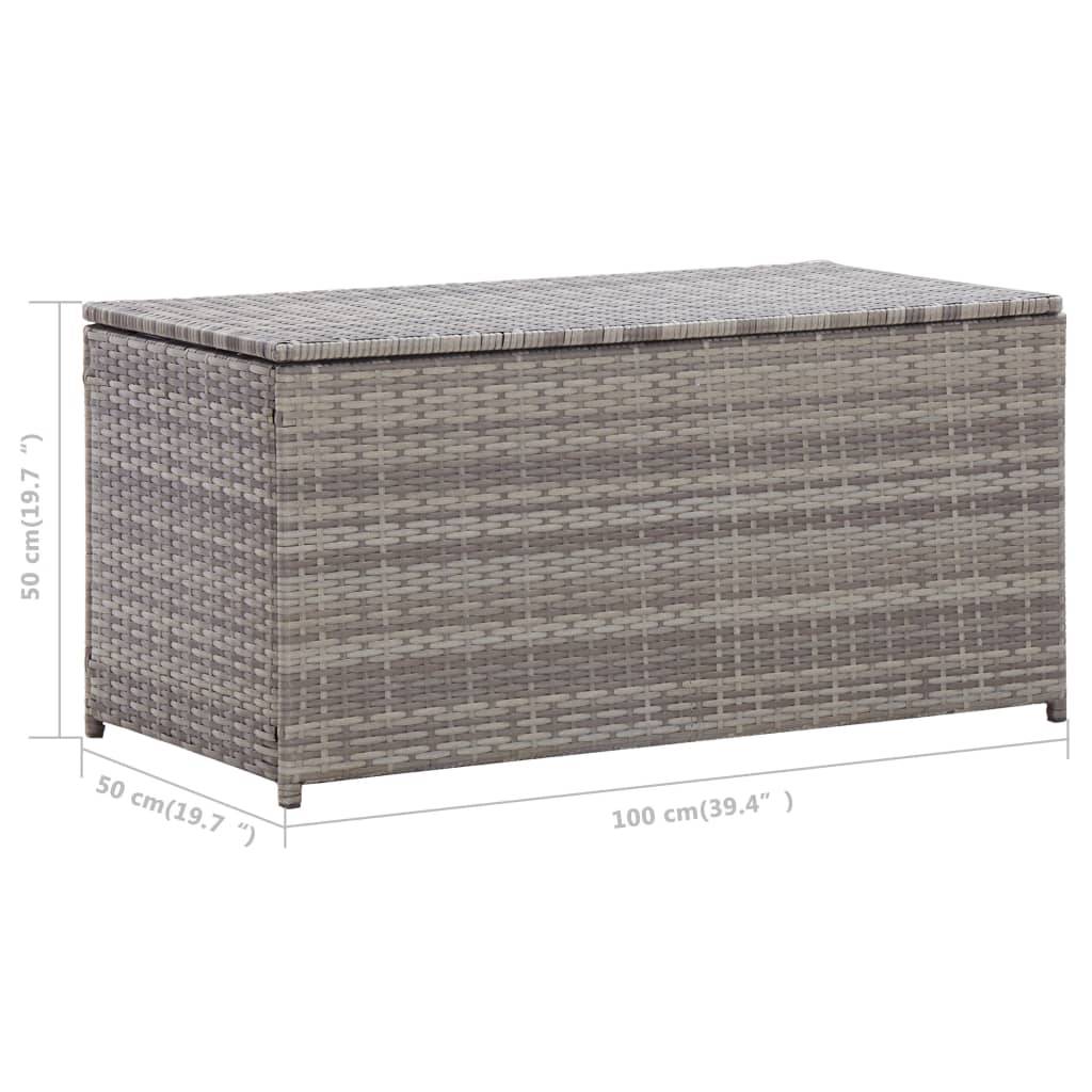 vidaXL Gartenbox Poly Rattan 100x50x50 cm Grau