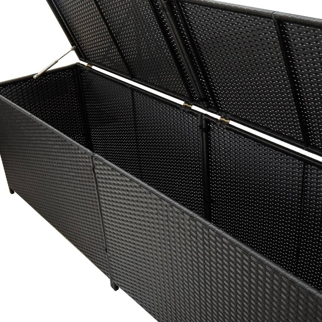 vidaXL Gartenbox Poly Rattan 200x50x60 cm Schwarz