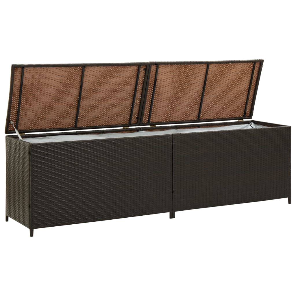 vidaXL Gartenbox Poly Rattan 200x50x60 cm Braun