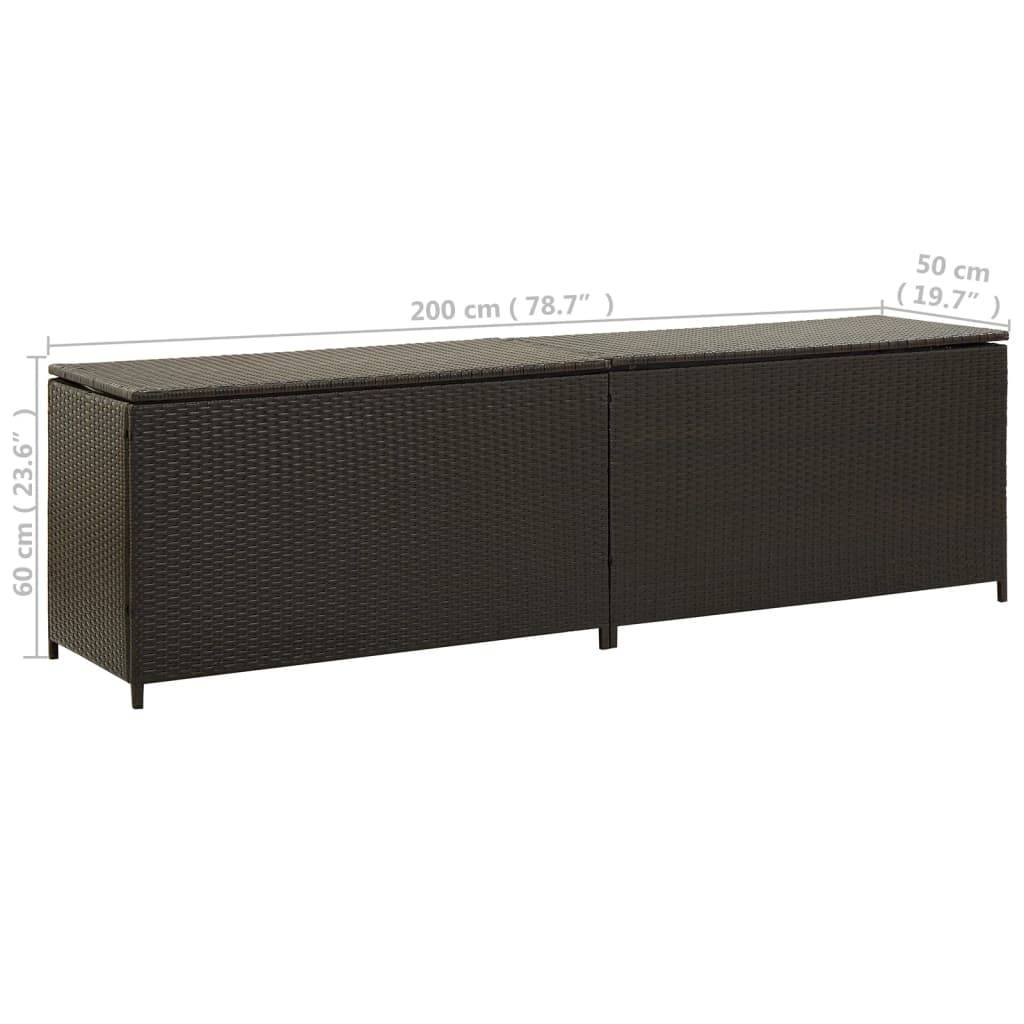 vidaXL Gartenbox Poly Rattan 200x50x60 cm Braun
