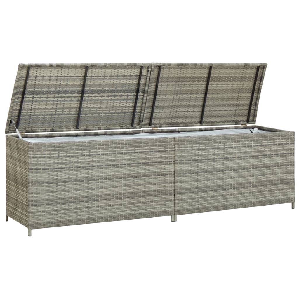 vidaXL Gartenbox Poly Rattan 200x50x60 cm Grau