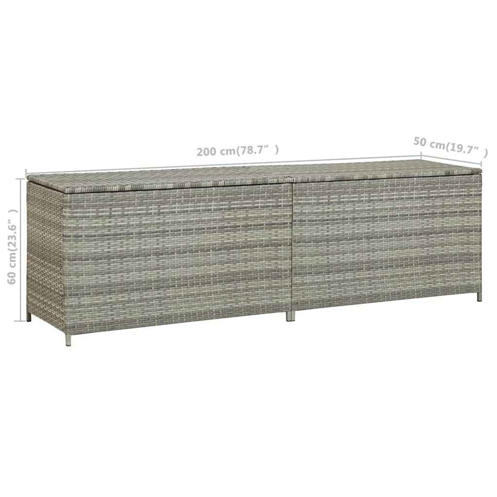vidaXL Gartenbox Poly Rattan 200x50x60 cm Grau
