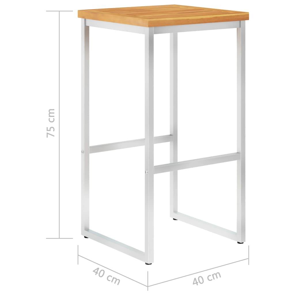 vidaXL Barhocker 4 Stk. Massivholz Akazie und Edelstahl