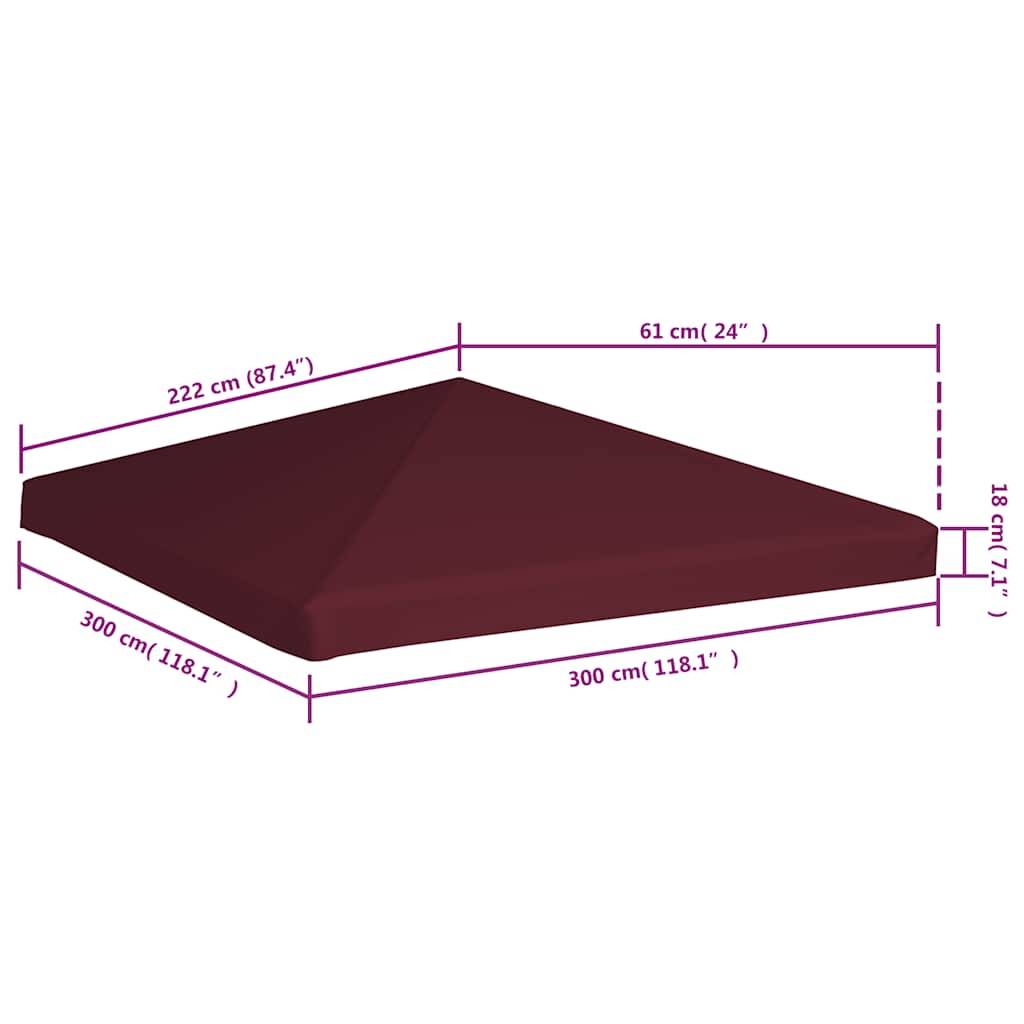 vidaXL Pavillondach 310 g / m² 3x3 m Weinrot