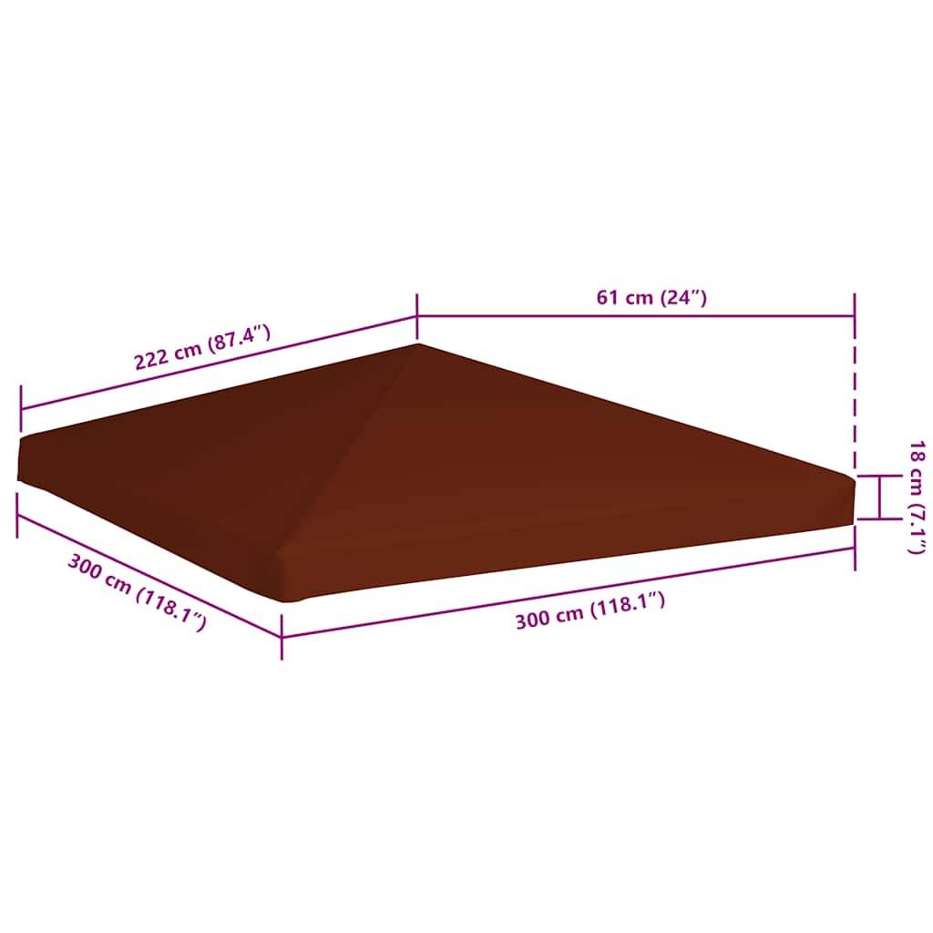 vidaXL Pavillondach 310 g / m² 3x3 m Terrakotta