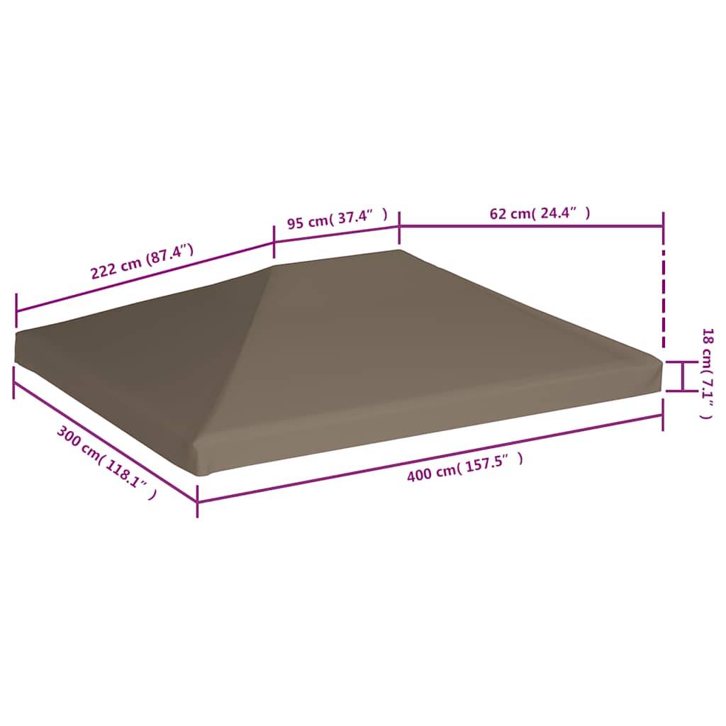 vidaXL Pavillondach 310 g / m² 3x4 m Taupe