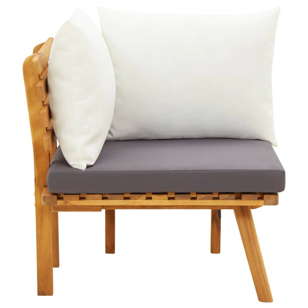 vidaXL Garten-Ecksofa mit Kissen Massivholz Akazie