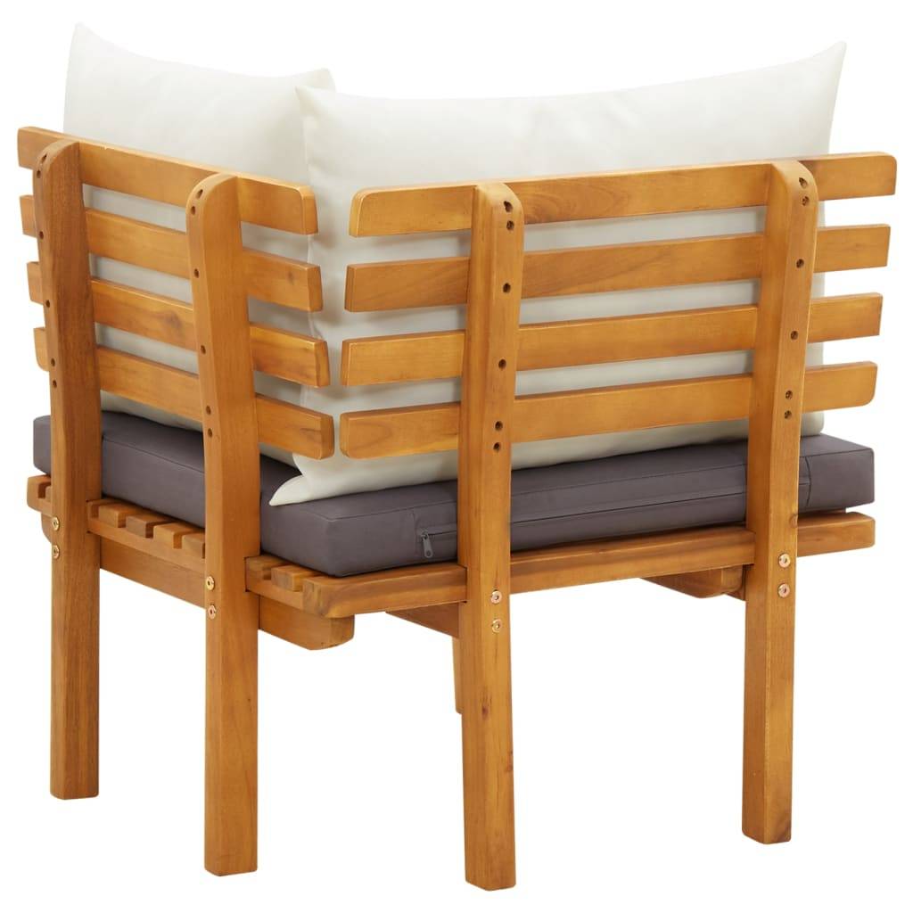 vidaXL Garten-Ecksofa mit Kissen Massivholz Akazie
