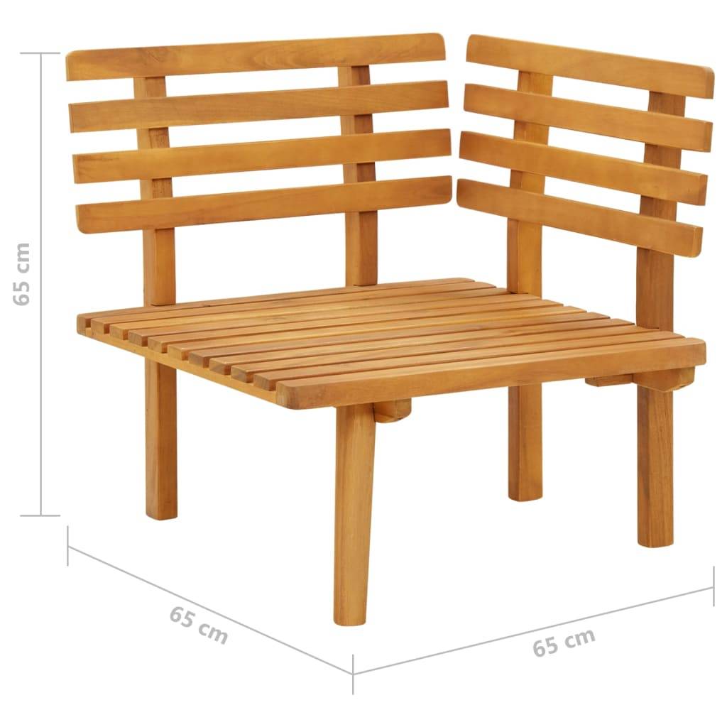 vidaXL Garten-Ecksofa mit Kissen Massivholz Akazie