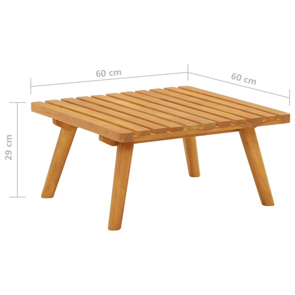 vidaXL Garten-Fußhocker mit Auflage 60×60×29 cm Akazie Massivholz