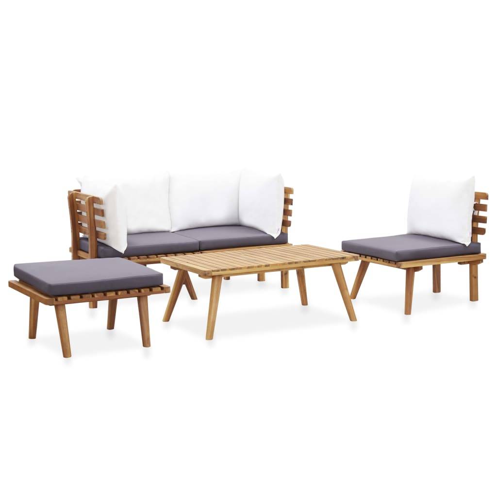 vidaXL 5-tlg. Garten-Lounge-Set Massivholz Akazie