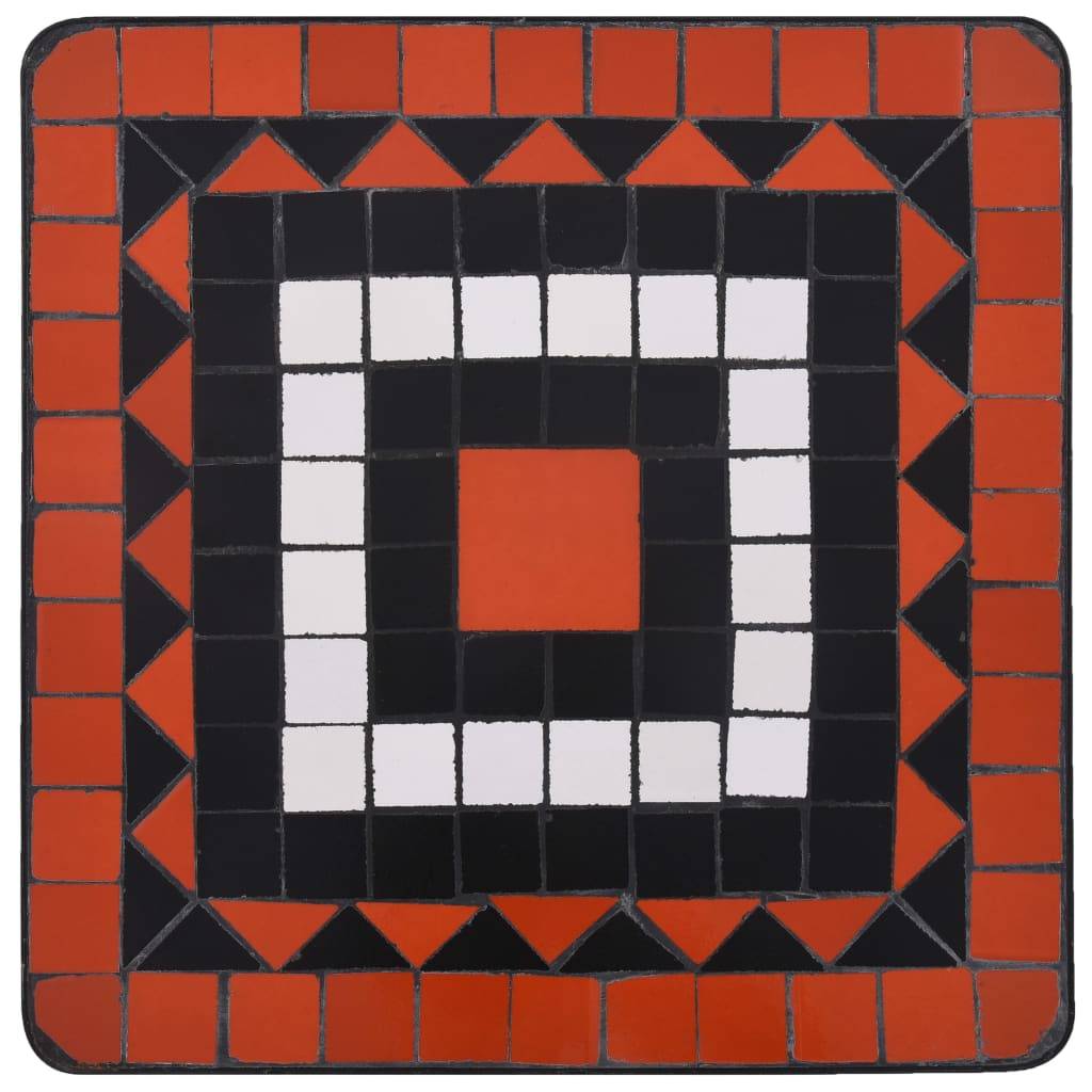 vidaXL Beistelltisch Mosaik Keramik Terracotta und Weiß