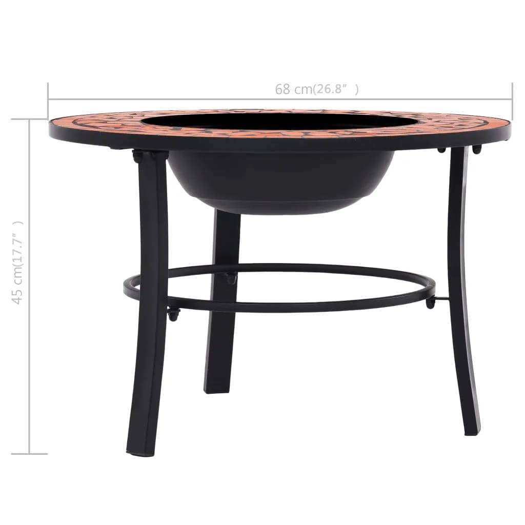 vidaXl Feuerstelle Mosaik Keramik Terracotta 68 cm