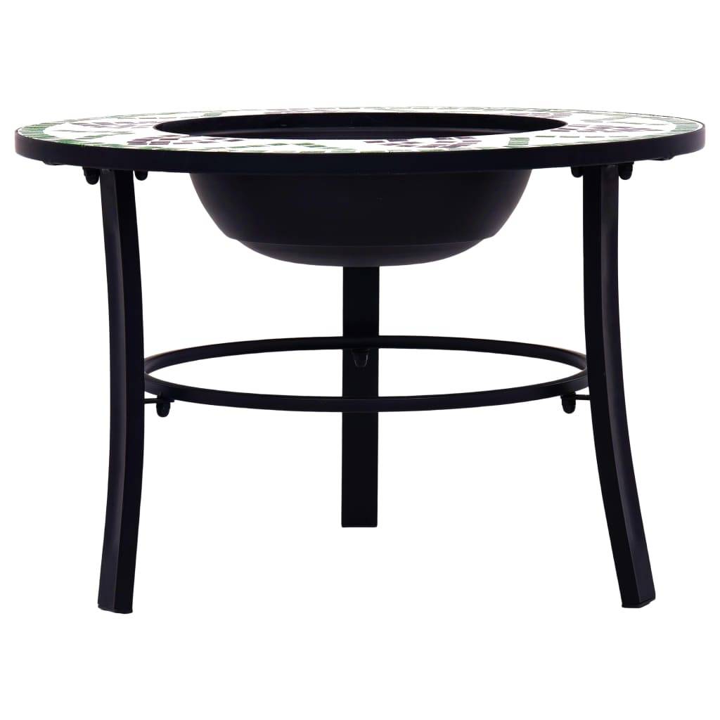 vidaXL Feuerstelle Mosaik Keramik Grün 68 cm