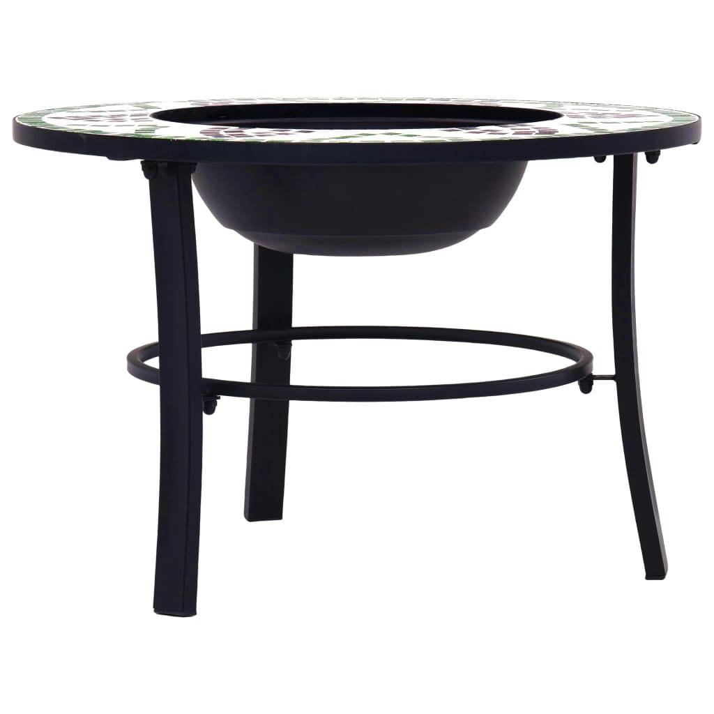 vidaXL Feuerstelle Mosaik Keramik Grün 68 cm