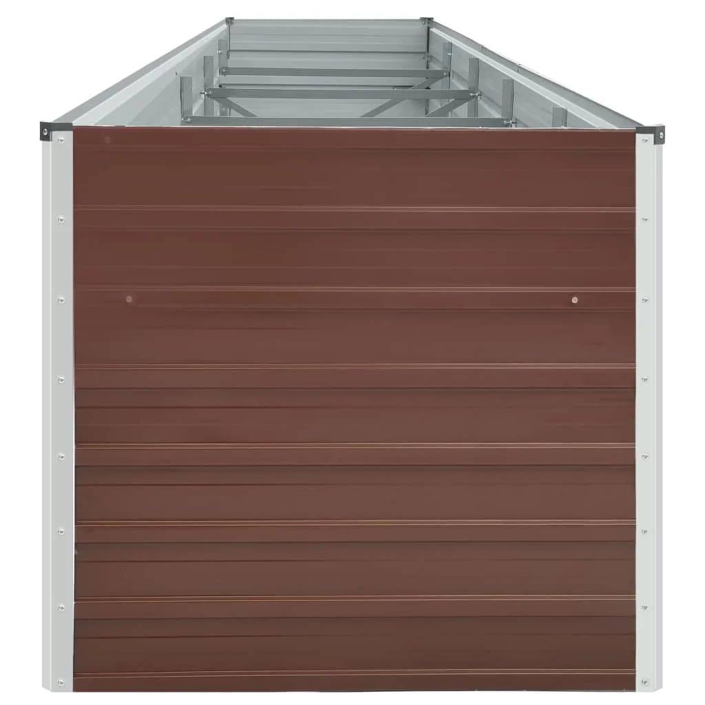 vidaXL Garten-Hochbeet Verzinkter Stahl 400x80x45 cm Braun