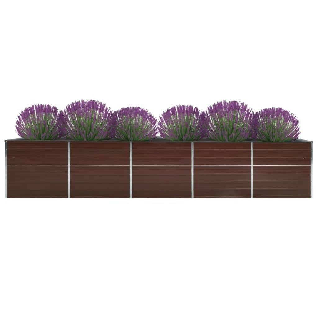 vidaXL Garten-Hochbeet Verzinkter Stahl 400x80x45 cm Braun