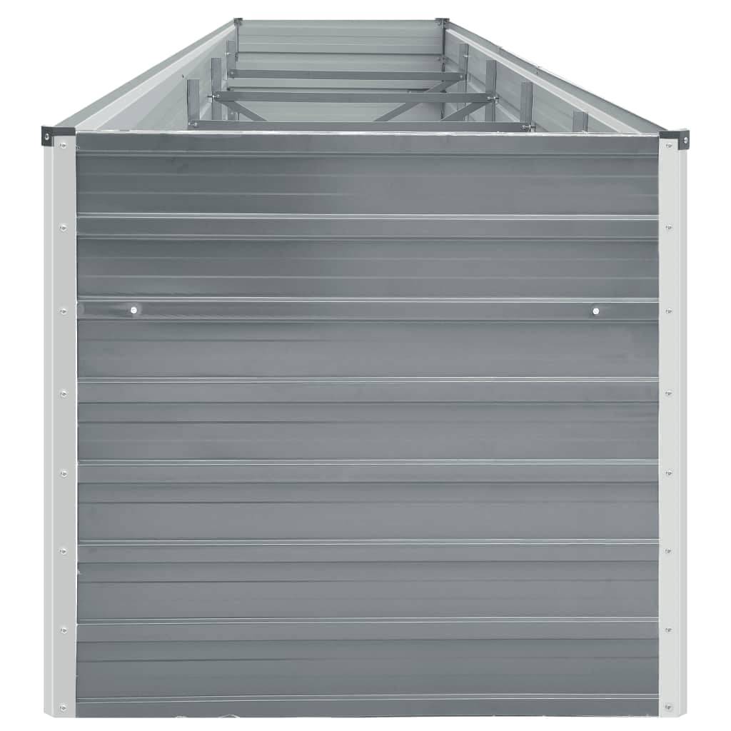 vidaXL Garten-Hochbeet Verzinkter Stahl 400×80×77 cm Grau