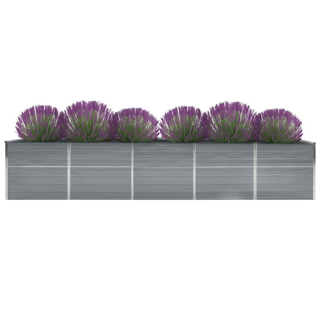 vidaXL Garten-Hochbeet Verzinkter Stahl 400×80×77 cm Grau