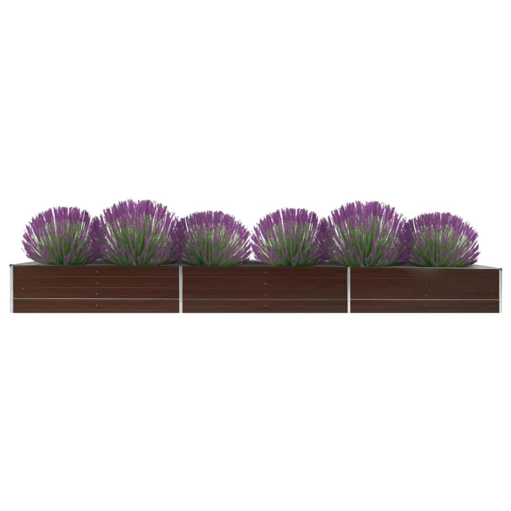 vidaXL Garten-Hochbeet Verzinkter Stahl 480x80x45 cm Braun
