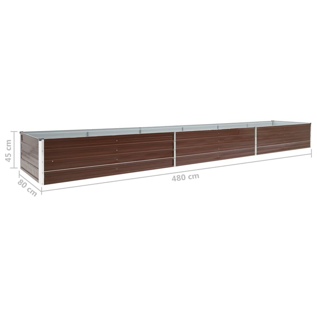 vidaXL Garten-Hochbeet Verzinkter Stahl 480x80x45 cm Braun