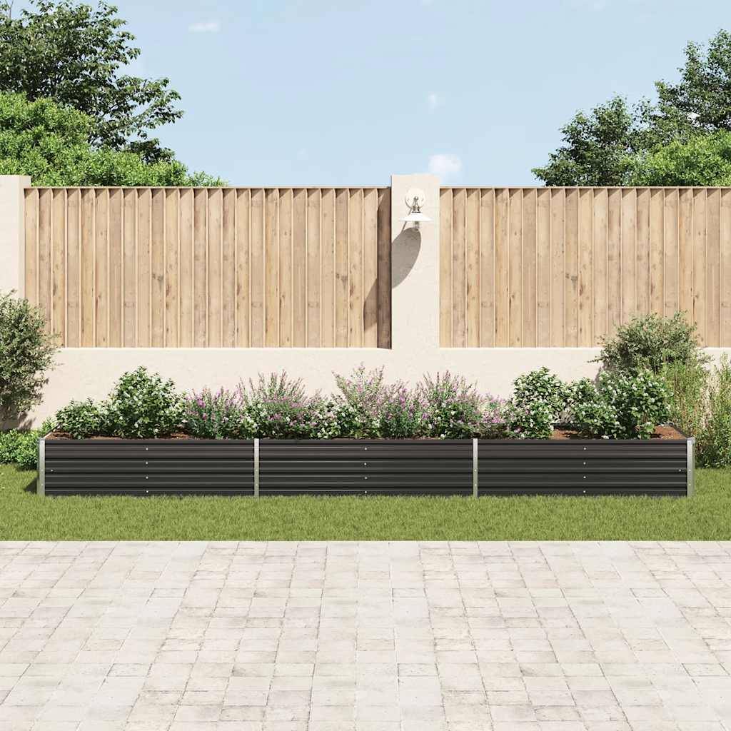 vidaXL Garten-Hochbeet Verzinkter Stahl 480x80x45 cm Anthrazit
