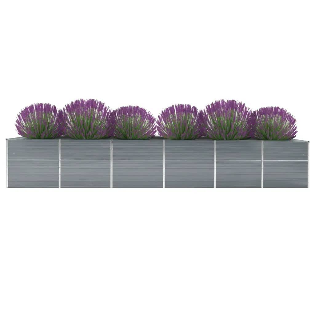 vidaXL Garten-Hochbeet Verzinkter Stahl 480x80x77 cm Grau