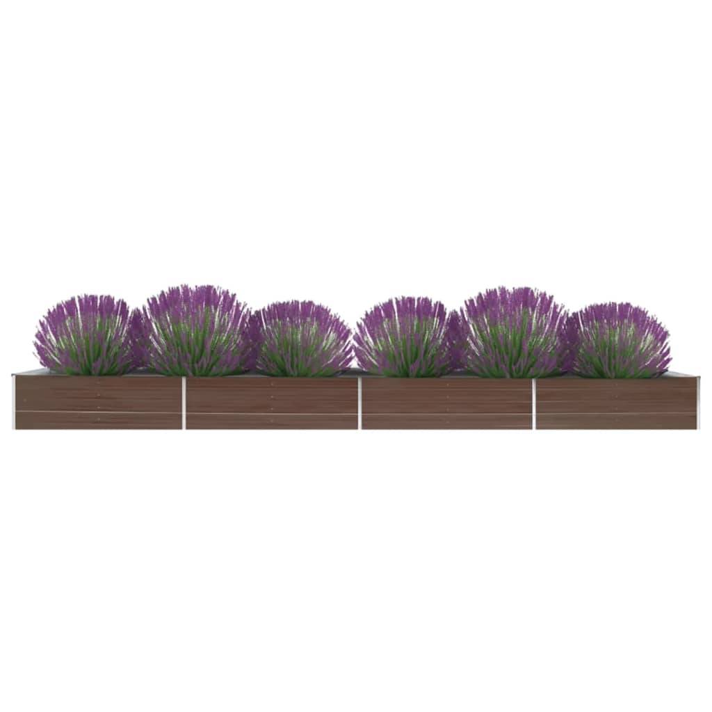 vidaXL Garten-Hochbeet Verzinkter Stahl 600x80x45 cm Braun