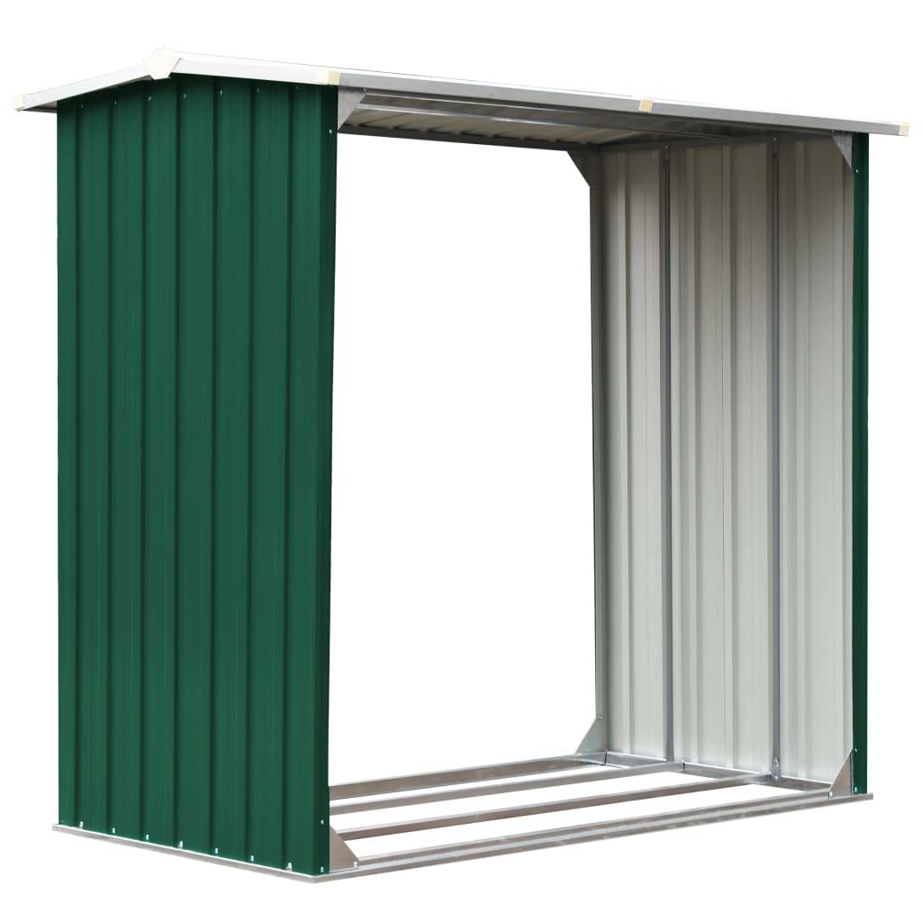 vidaXL Brennholzlager Verzinkter Stahl 172x91x154 cm Grün