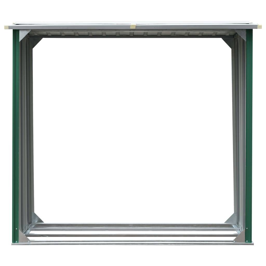 vidaXL Brennholzlager Verzinkter Stahl 172x91x154 cm Grün